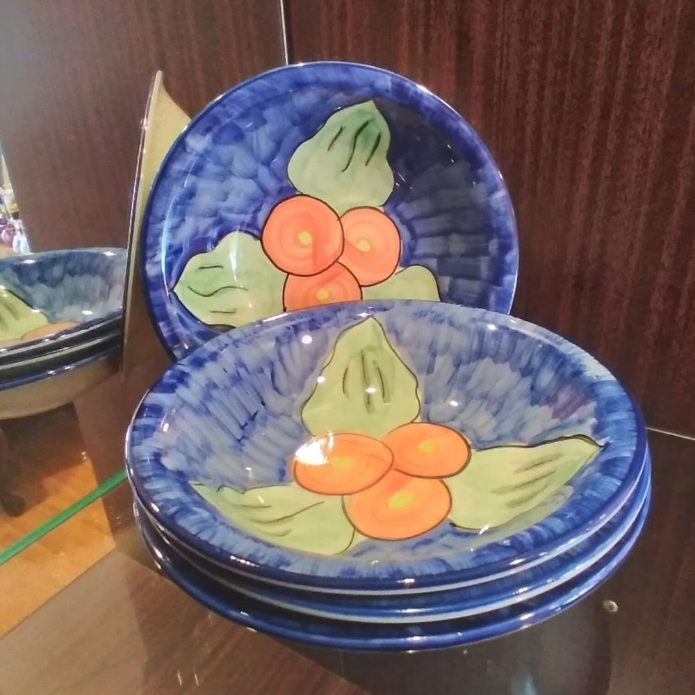 Set of 4 Fruit Bowls by Migo Italian Hand Painted Designs  - New